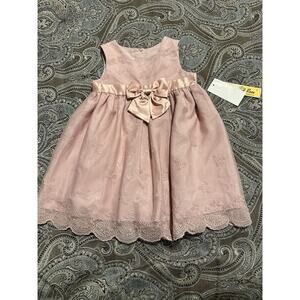 Purple Rose Light Mauve Dress Size 24 M Beautiful Lace Detailed With Bow NWT